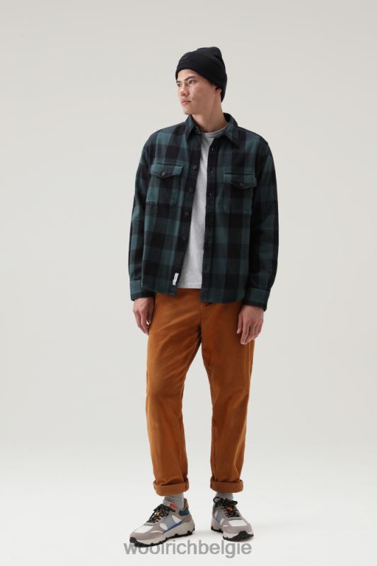 oxbow flanellen geruit overhemd Woolrich Heren 8TTN0782 pijnboom buffel kleding