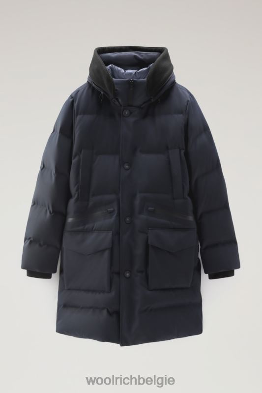 parka met afneembare wollen klep met logo Woolrich Heren 8TTN0740 Melton blauw kleding