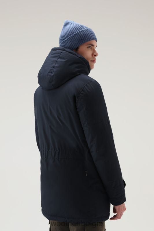 polaire parka met hoge kraag Woolrich Heren 8TTN0814 Melton blauw kleding