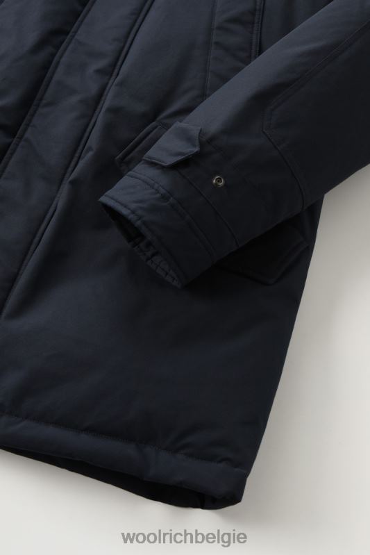 polaire parka met hoge kraag Woolrich Heren 8TTN0814 Melton blauw kleding