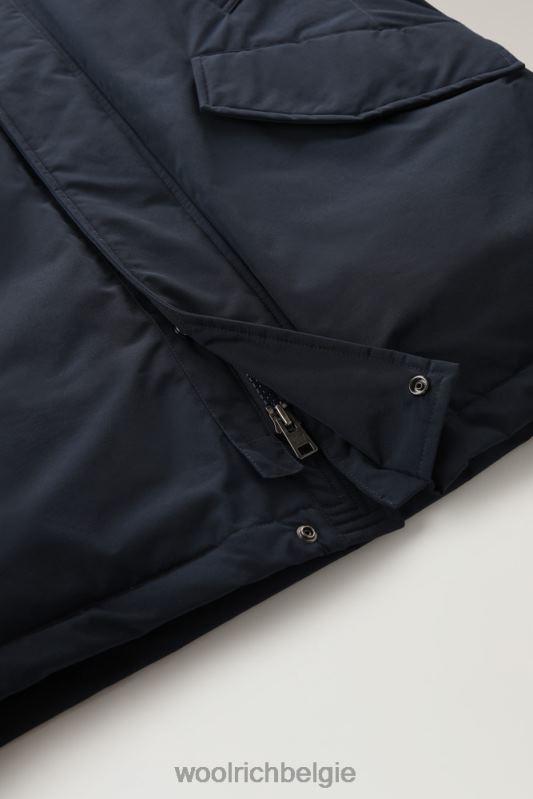 polaire parka met hoge kraag Woolrich Heren 8TTN0814 Melton blauw kleding