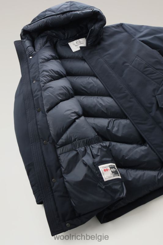 polaire parka met hoge kraag Woolrich Heren 8TTN0814 Melton blauw kleding