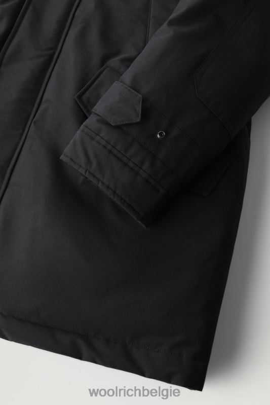 polaire parka van ramar-stof met hoge kraag en bontafwerking Woolrich Heren 8TTN0841 zwart kleding