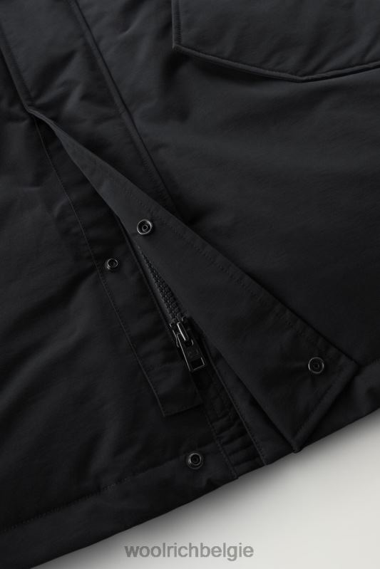 polaire parka van ramar-stof met hoge kraag en bontafwerking Woolrich Heren 8TTN0841 zwart kleding