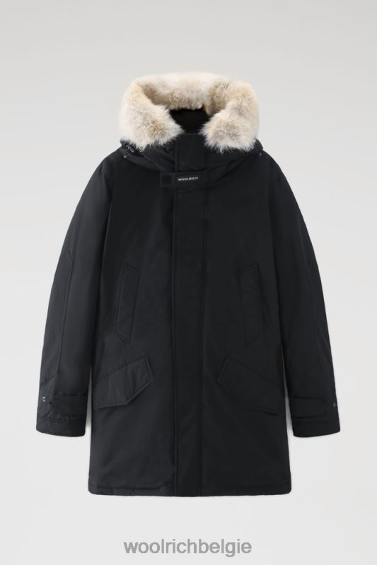 polaire parka van ramar-stof met hoge kraag en bontafwerking Woolrich Heren 8TTN0854 Melton blauw kleding