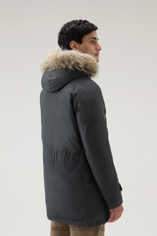 polaire parka van ramar-stof met hoge kraag en bontafwerking Woolrich Heren 8TTN0856 grijze schaduw kleding