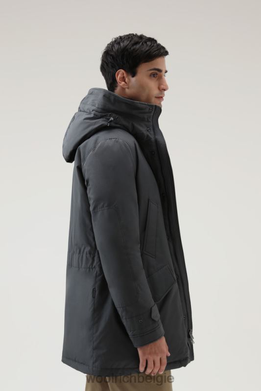 polaire parka van ramar-stof met hoge kraag en bontafwerking Woolrich Heren 8TTN0856 grijze schaduw kleding