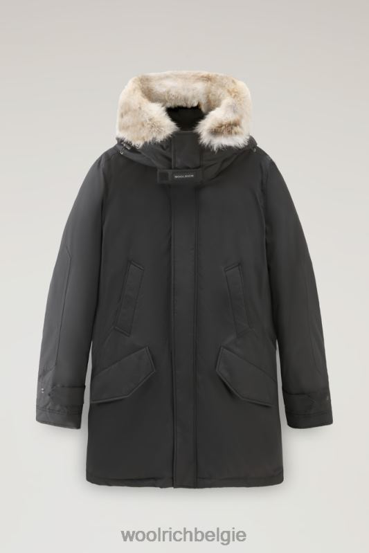 polaire parka van ramar-stof met hoge kraag en bontafwerking Woolrich Heren 8TTN0856 grijze schaduw kleding