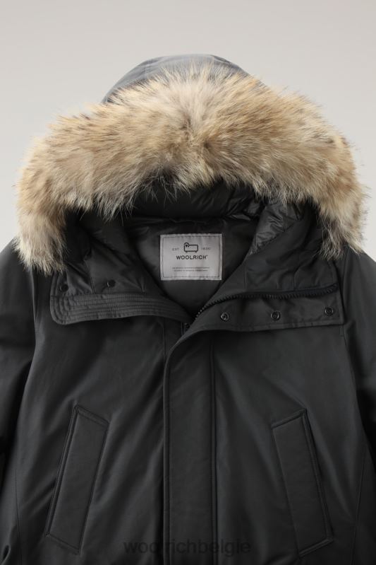 polaire parka van ramar-stof met hoge kraag en bontafwerking Woolrich Heren 8TTN0856 grijze schaduw kleding