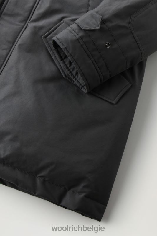 polaire parka van ramar-stof met hoge kraag en bontafwerking Woolrich Heren 8TTN0856 grijze schaduw kleding