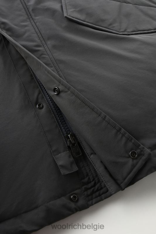 polaire parka van ramar-stof met hoge kraag en bontafwerking Woolrich Heren 8TTN0856 grijze schaduw kleding