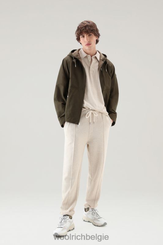 poloshirt van een katoen-linnenmix Woolrich Heren 8TTN0552 strandzand kleding