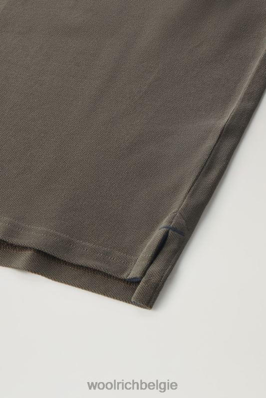 poloshirt van puur katoenpiquét Woolrich Heren 8TTN0384 donkergroen kleding