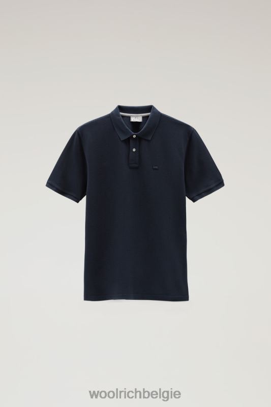 poloshirt van puur katoenpiquét Woolrich Heren 8TTN0387 Melton blauw kleding