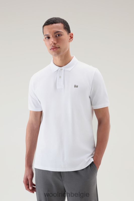 poloshirt van puur katoenpiquét Woolrich Heren 8TTN0461 Helder wit kleding