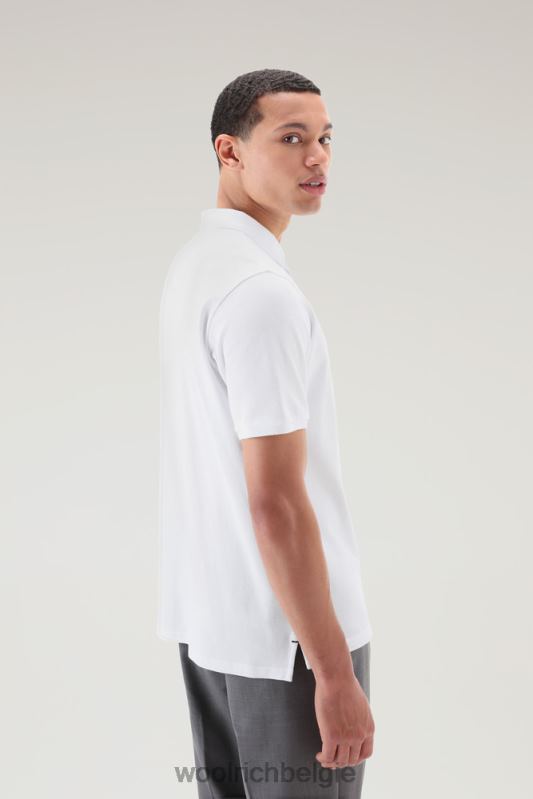 poloshirt van puur katoenpiquét Woolrich Heren 8TTN0461 Helder wit kleding