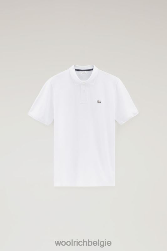 poloshirt van puur katoenpiquét Woolrich Heren 8TTN0461 Helder wit kleding