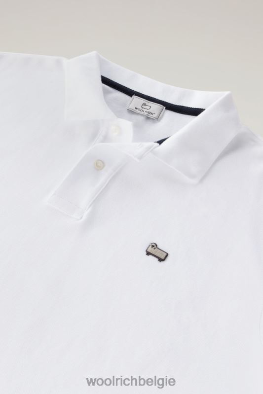 poloshirt van puur katoenpiquét Woolrich Heren 8TTN0461 Helder wit kleding