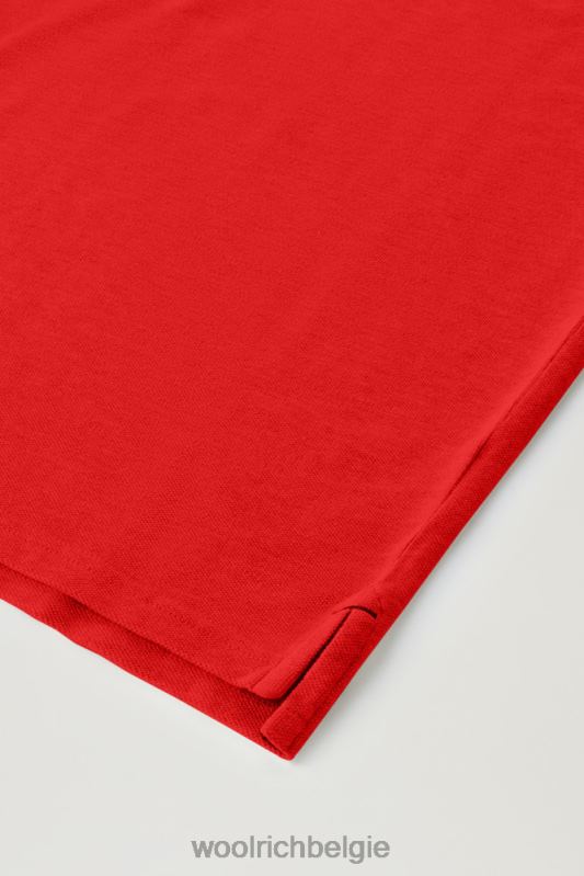 poloshirt van puur katoenpiquét Woolrich Heren 8TTN0468 mariene scharlakenrood kleding