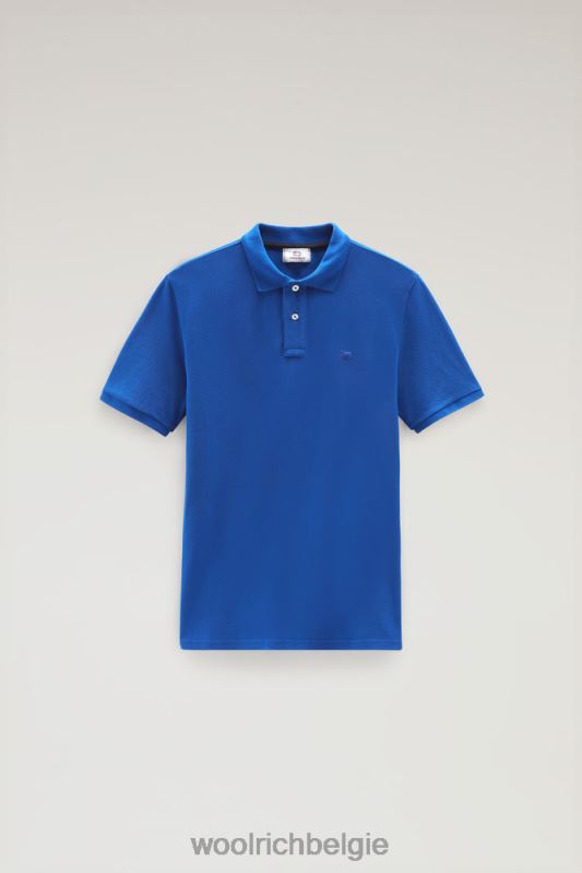poloshirt van puur katoenpiquét Woolrich Heren 8TTN0545 unie blauw kleding