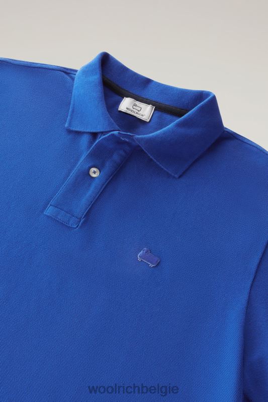 poloshirt van puur katoenpiquét Woolrich Heren 8TTN0545 unie blauw kleding