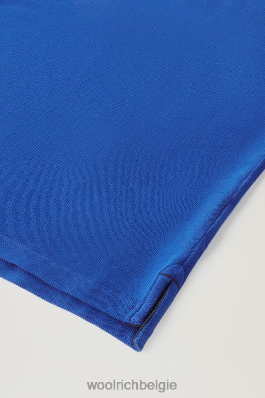 poloshirt van puur katoenpiquét Woolrich Heren 8TTN0545 unie blauw kleding