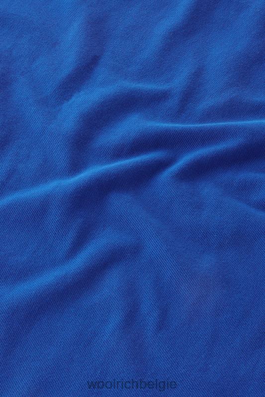 poloshirt van puur katoenpiquét Woolrich Heren 8TTN0545 unie blauw kleding