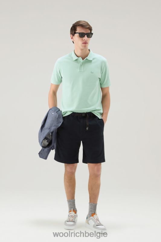 poloshirt van puur katoenpiquét Woolrich Heren 8TTN0579 haven groen kleding