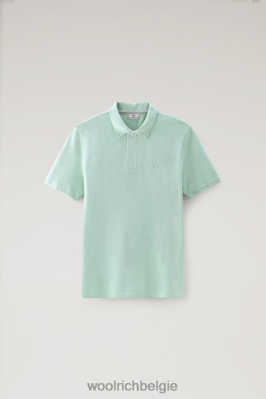 poloshirt van puur katoenpiquét Woolrich Heren 8TTN0579 haven groen kleding