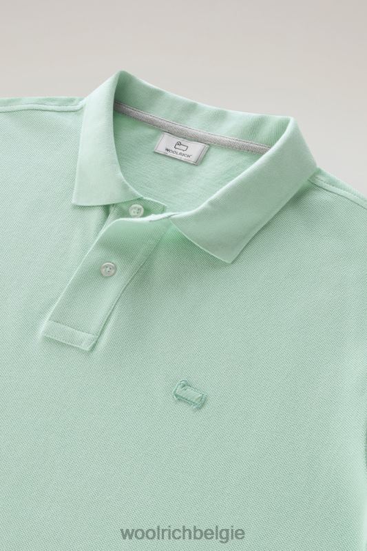 poloshirt van puur katoenpiquét Woolrich Heren 8TTN0579 haven groen kleding