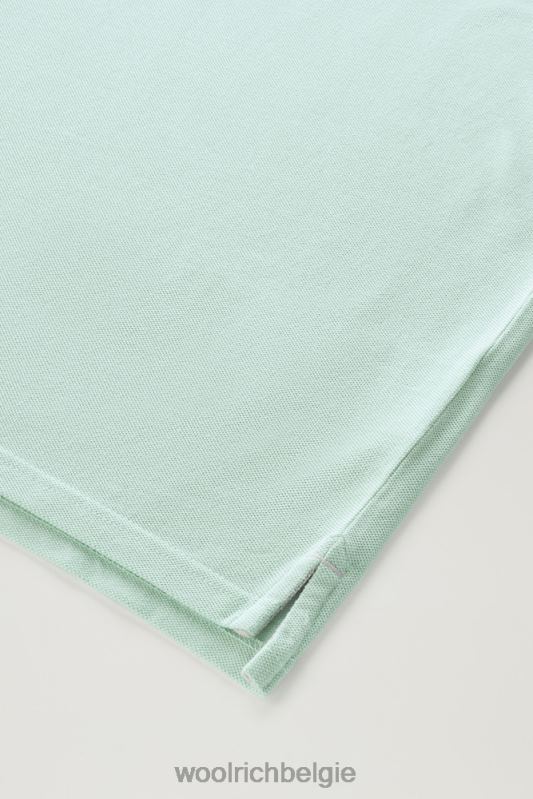 poloshirt van puur katoenpiquét Woolrich Heren 8TTN0579 haven groen kleding