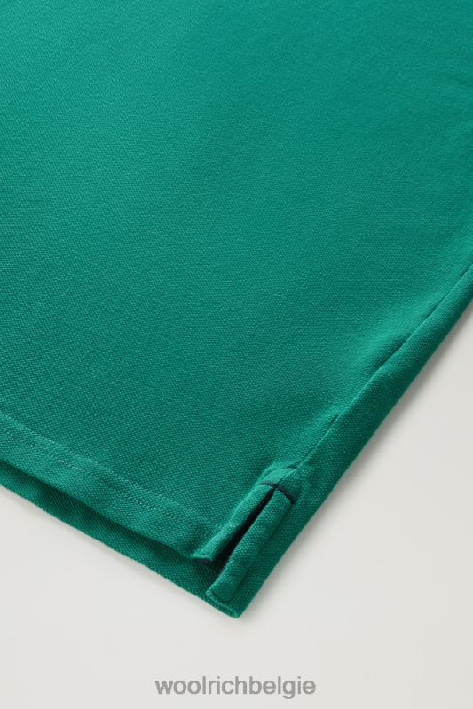 poloshirt van puur katoenpiquét Woolrich Heren 8TTN0580 groenblijvend kleding