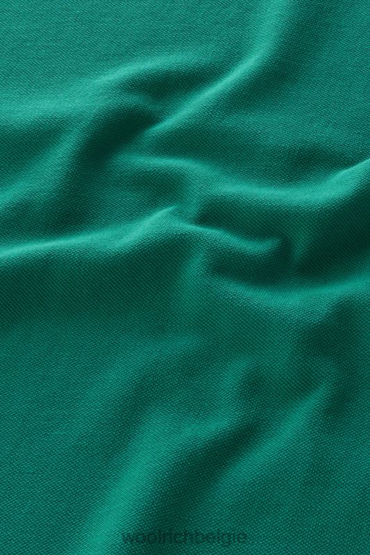 poloshirt van puur katoenpiquét Woolrich Heren 8TTN0580 groenblijvend kleding