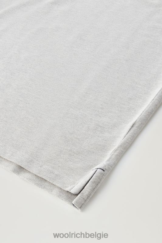 poloshirt van puur katoenpiquét Woolrich Heren 8TTN0628 lichtgrijs gemêleerd kleding
