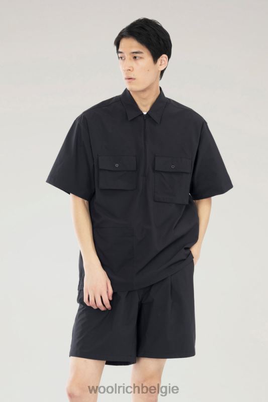 pullovershirt met hoge ventilatie van stretch-ripstop Woolrich Heren 8TTN0543 zwart kleding