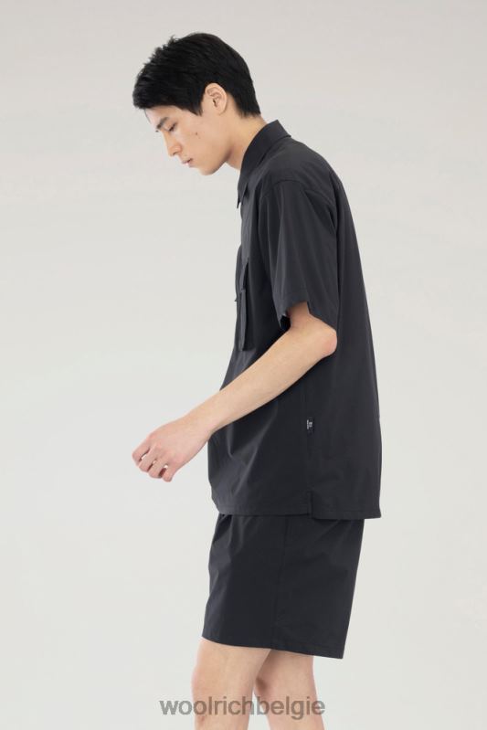 pullovershirt met hoge ventilatie van stretch-ripstop Woolrich Heren 8TTN0543 zwart kleding