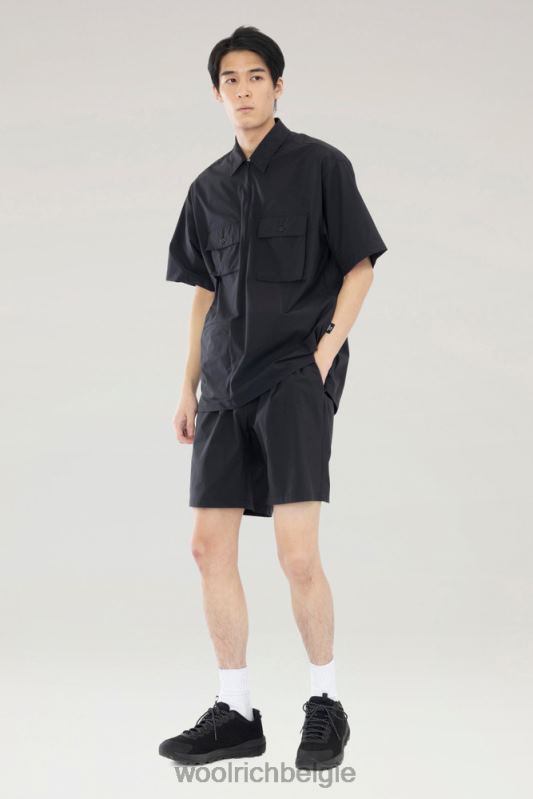 pullovershirt met hoge ventilatie van stretch-ripstop Woolrich Heren 8TTN0543 zwart kleding