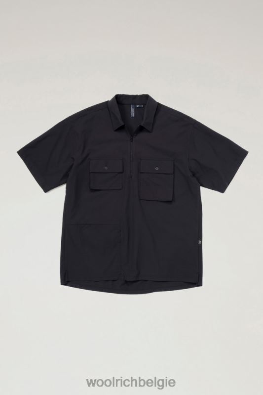 pullovershirt met hoge ventilatie van stretch-ripstop Woolrich Heren 8TTN0543 zwart kleding
