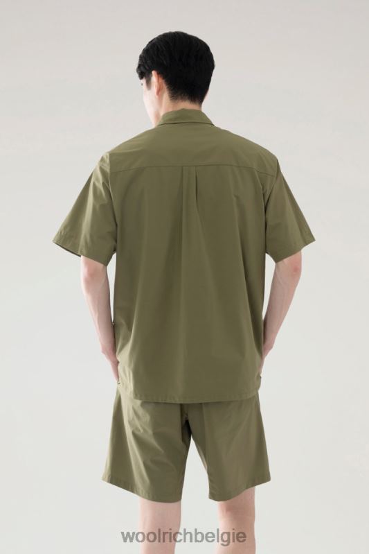 pullovershirt met hoge ventilatie van stretch-ripstop Woolrich Heren 8TTN0606 olijf kleding