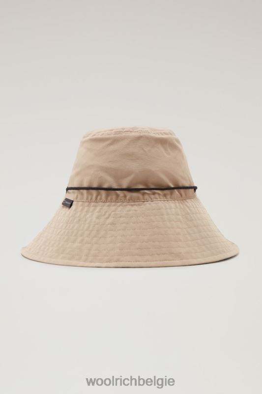 regenhoed van zacht eco-ramar met trekkoord Woolrich vrouwen 8TTN0151 veer beige accessoires