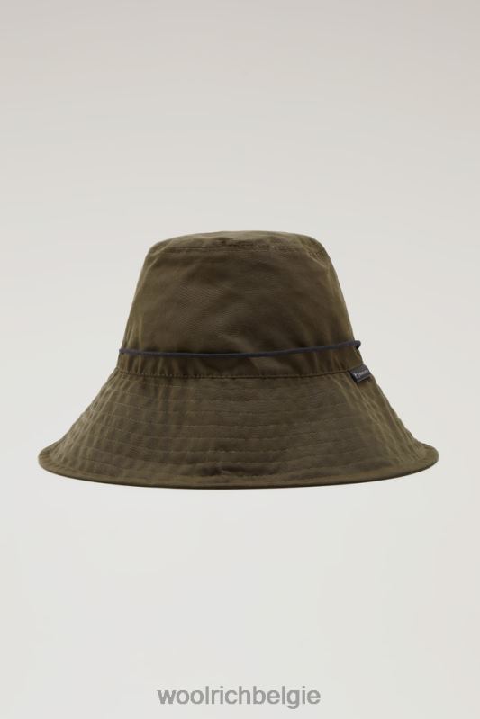 regenhoed van zacht eco-ramar met trekkoord Woolrich vrouwen 8TTN0152 donkergroen accessoires