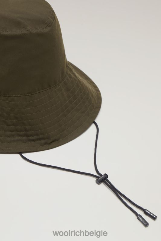 regenhoed van zacht eco-ramar met trekkoord Woolrich vrouwen 8TTN0152 donkergroen accessoires