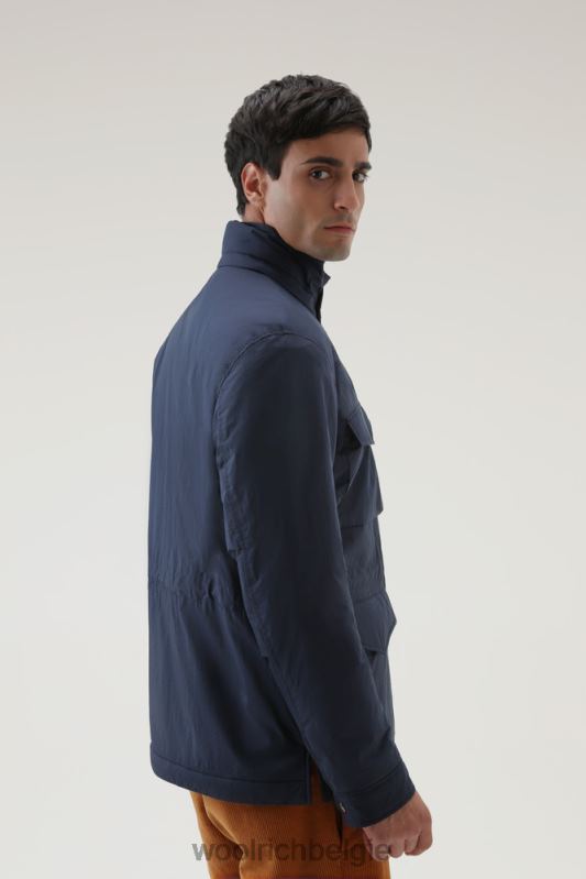 ripstop veldjack met voering van sherpawol Woolrich Heren 8TTN0749 Melton blauw kleding