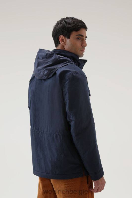 ripstop veldjack met voering van sherpawol Woolrich Heren 8TTN0749 Melton blauw kleding