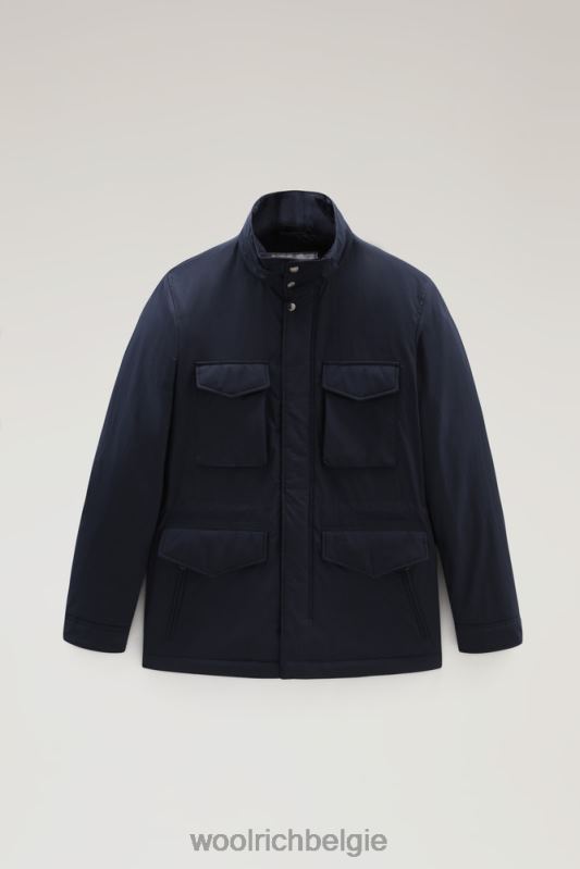 ripstop veldjack met voering van sherpawol Woolrich Heren 8TTN0749 Melton blauw kleding