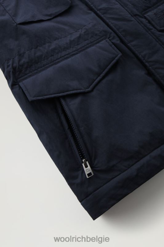 ripstop veldjack met voering van sherpawol Woolrich Heren 8TTN0749 Melton blauw kleding