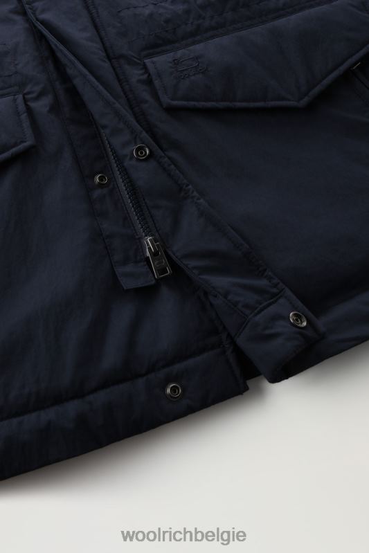 ripstop veldjack met voering van sherpawol Woolrich Heren 8TTN0749 Melton blauw kleding