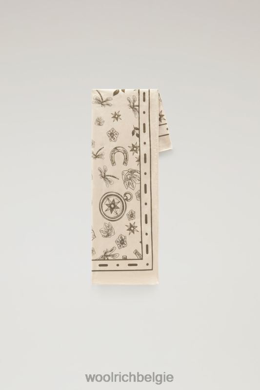 roadtrip bedrukte bandana van puur katoen Woolrich unisex 8TTN021 melkachtige crème accessoires