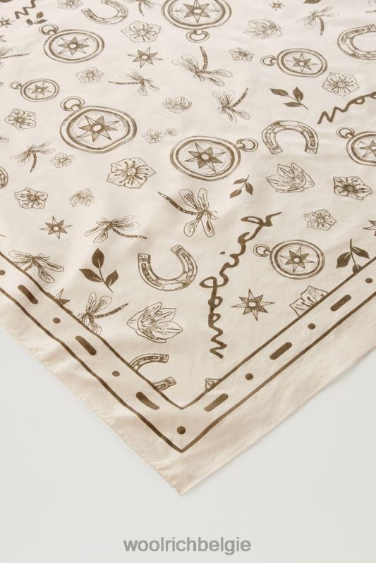 roadtrip bedrukte bandana van puur katoen Woolrich unisex 8TTN021 melkachtige crème accessoires