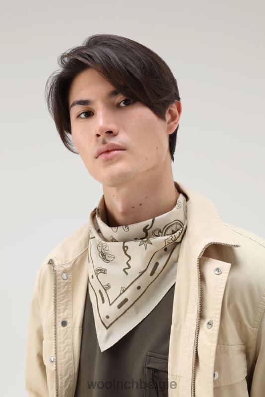 roadtrip bedrukte bandana van puur katoen Woolrich unisex 8TTN021 melkachtige crème accessoires